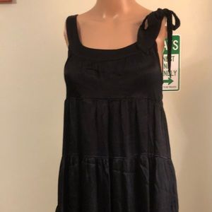 042   ZOUL. size 36  Black Umpire Satin Dress